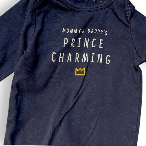 Mommy & Daddys Prince Charming Carters Bodysuit Baby Boy 6 Months Dark Blue Top - Picture 3 of 6